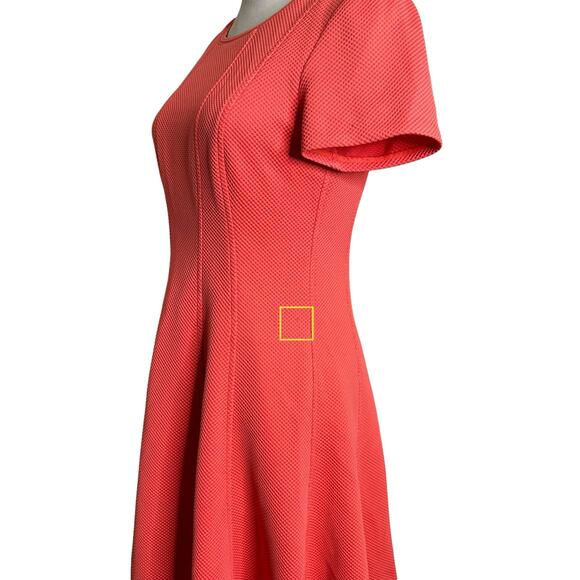Rebecca Taylor orange textured short sleeves fit and flare mini dress size 2 - Picture 6 of 13